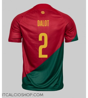 Portogallo Diogo Dalot #2 Prima Maglia Mondiali 2022 Manica Corta